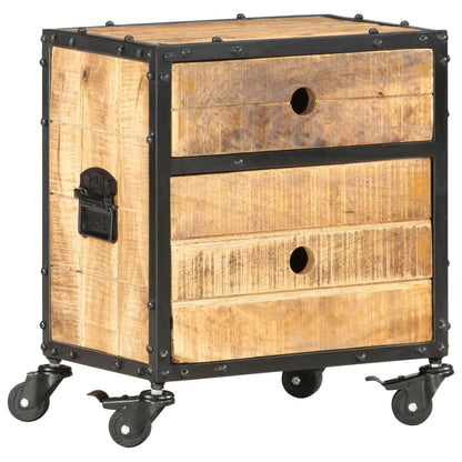 vidaXL Bedside Cabinet 40x30x50 cm Rough Mango Wood