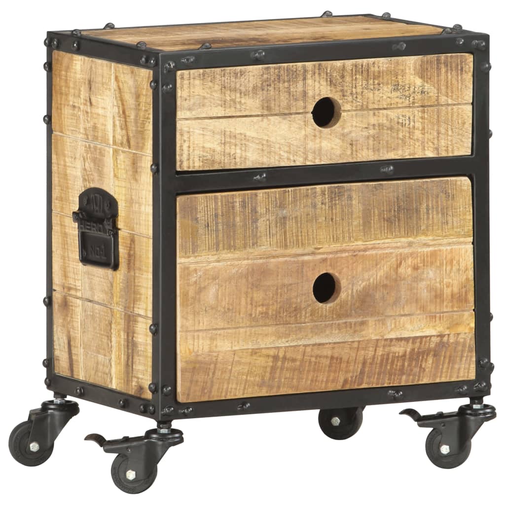 vidaXL Bedside Cabinet 40x30x50 cm Rough Mango Wood