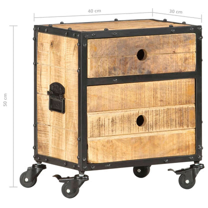 vidaXL Bedside Cabinet 40x30x50 cm Rough Mango Wood