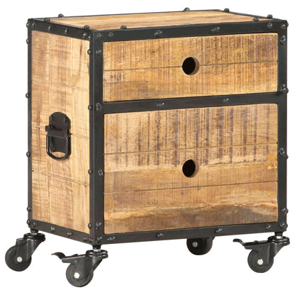 vidaXL Bedside Cabinet 40x30x50 cm Rough Mango Wood