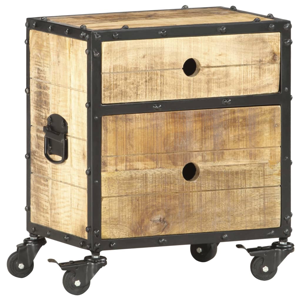 vidaXL Bedside Cabinet 40x30x50 cm Rough Mango Wood