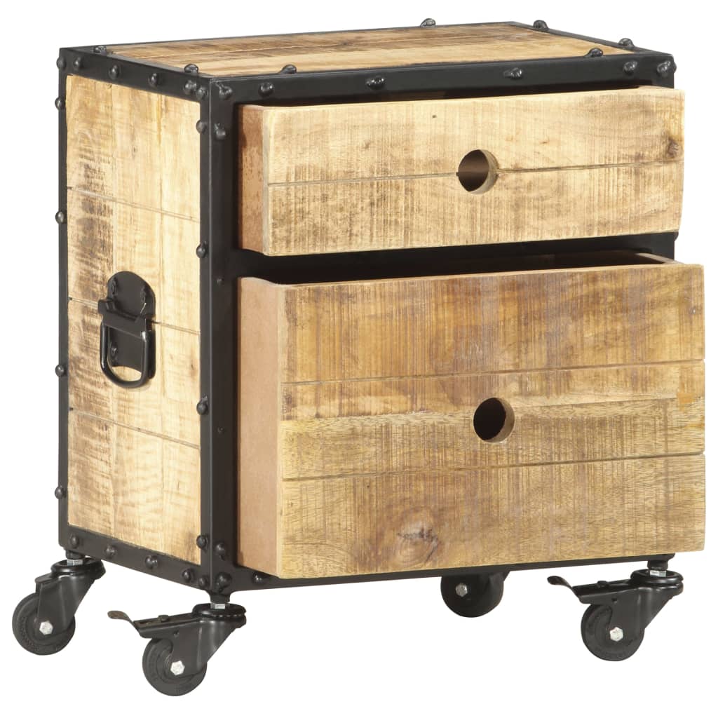 vidaXL Bedside Cabinet 40x30x50 cm Rough Mango Wood
