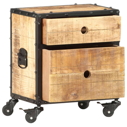 vidaXL Bedside Cabinet 40x30x50 cm Rough Mango Wood