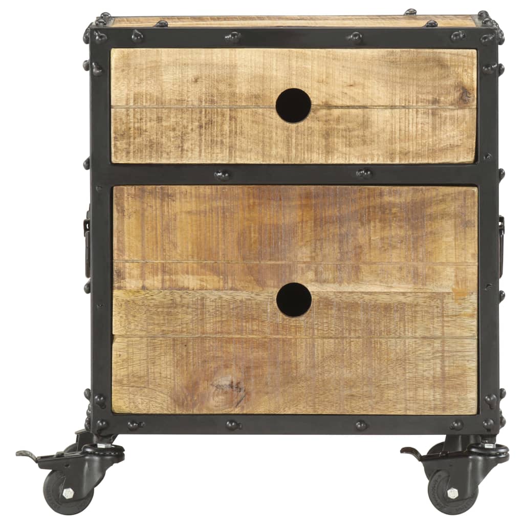 vidaXL Bedside Cabinet 40x30x50 cm Rough Mango Wood