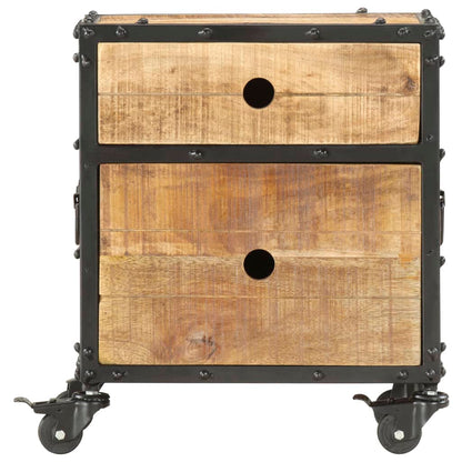 vidaXL Bedside Cabinet 40x30x50 cm Rough Mango Wood