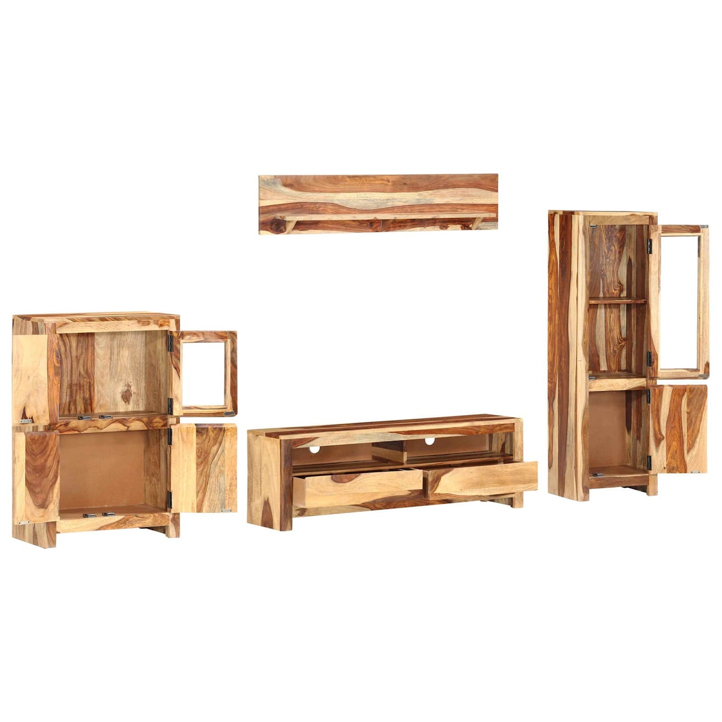 vidaXL TV Unit Set with Drawer Brown 120 x 30 x 39 cm Wood