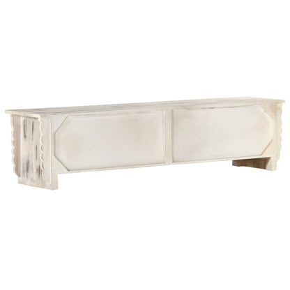 vidaXL TV Cabinet White 140x30x35 cm Solid Mango Wood