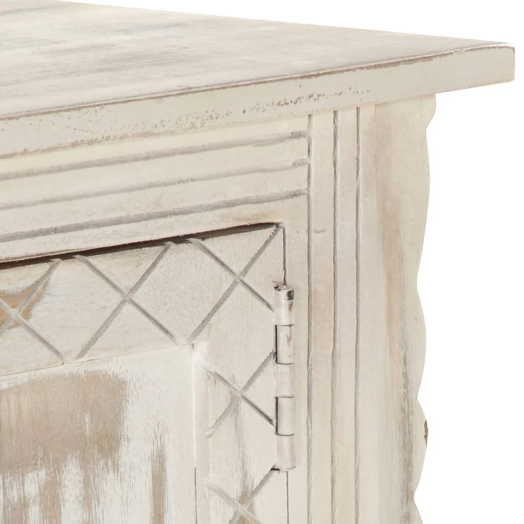 vidaXL TV Cabinet White 140x30x35 cm Solid Mango Wood