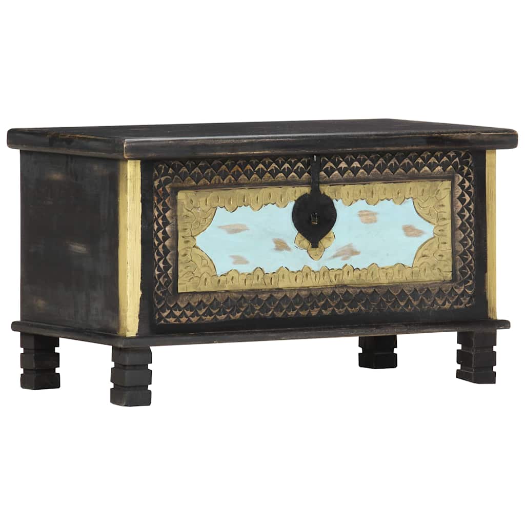 286396 vidaXL Storage Chest Black 80x40x45 cm Solid Mango Wood