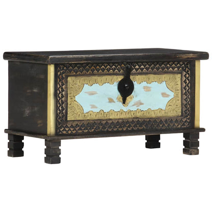 286396 vidaXL Storage Chest Black 80x40x45 cm Solid Mango Wood