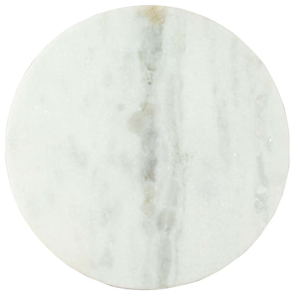vidaXL Coffee Table White and Black Ø50 cm Real Solid Marble