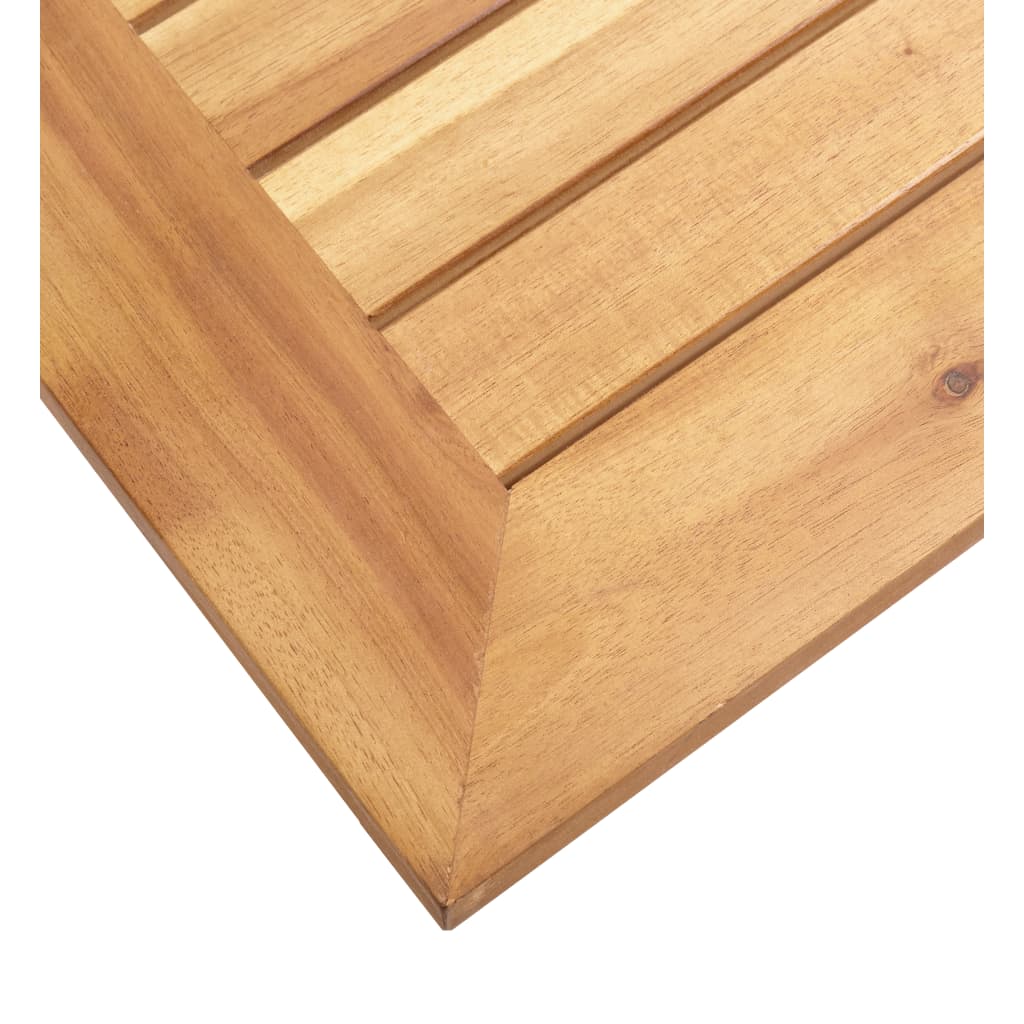 vidaXL Garden Side Table 45x45x38 cm Solid Acacia Wood and Stainless Steel