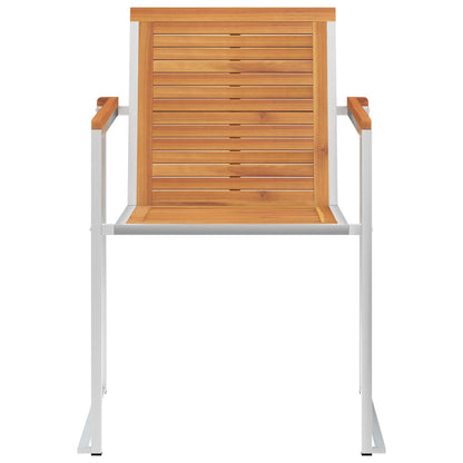 vidaXL Garden Chair | Set of 2 | Teak Look | Solid Acacia Wood with oil finish