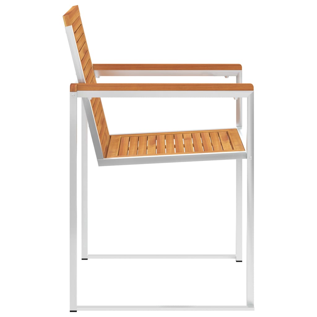 vidaXL Garden Chair | Set of 2 | Teak Look | Solid Acacia Wood with oil finish