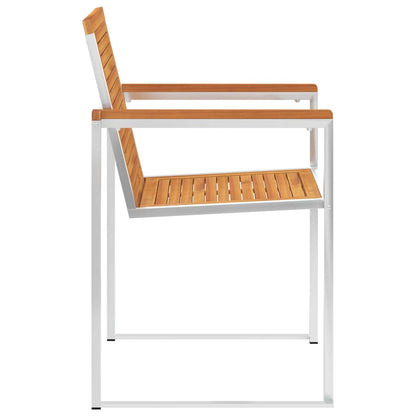 vidaXL Garden Chair | Set of 2 | Teak Look | Solid Acacia Wood with oil finish