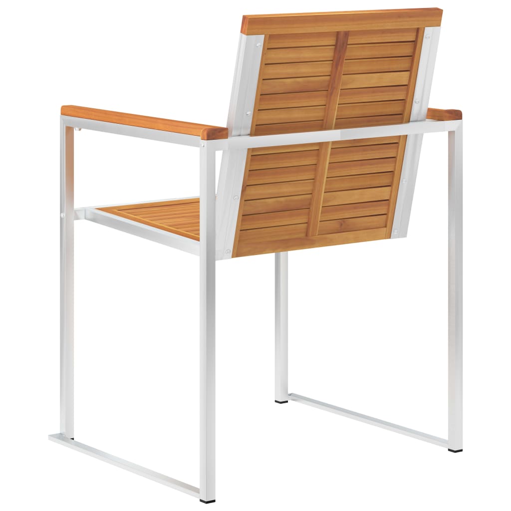 vidaXL Garden Chair | Set of 2 | Teak Look | Solid Acacia Wood with oil finish