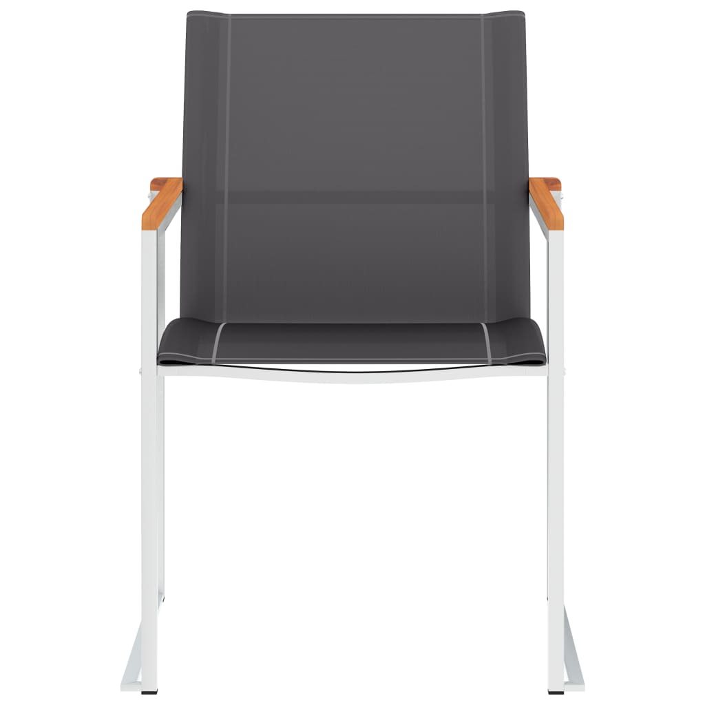 vidaXL Garden Chairs 4 pcs Textilene and Stainless Steel Grey