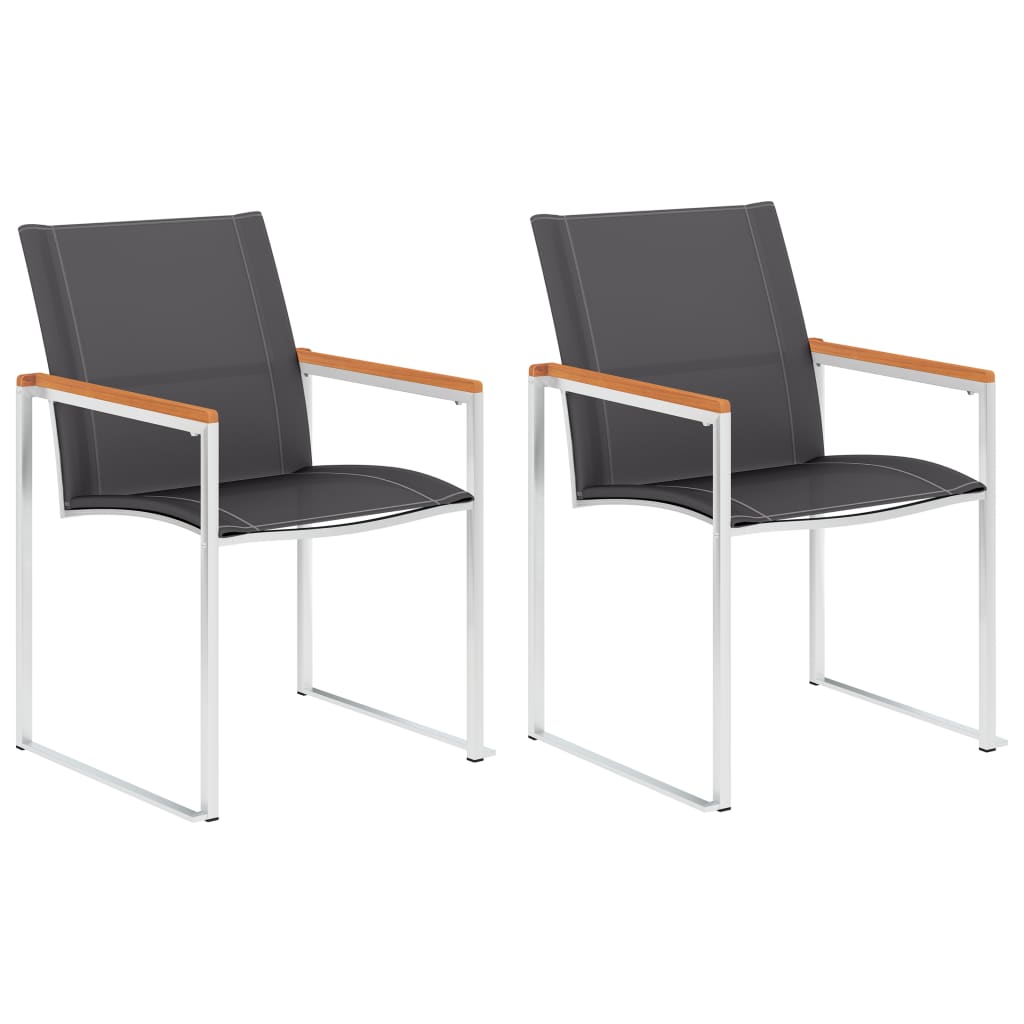 vidaXL Garden Chair | Set of 2 | Grey