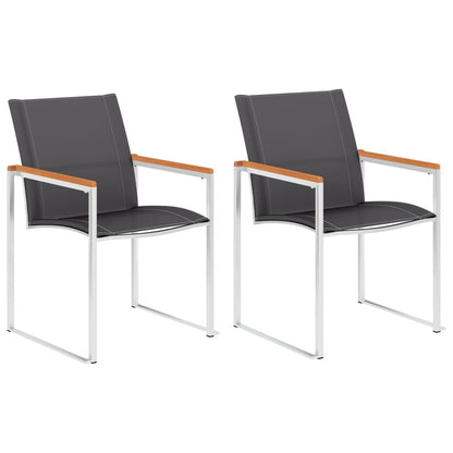 vidaXL Garden Chair | Set of 2 | Grey