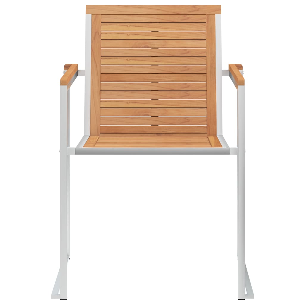 vidaXL Garden Chair | Set of 2 | Teak and Silver