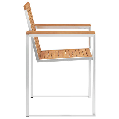 vidaXL Garden Chair | Set of 2 | Teak and Silver