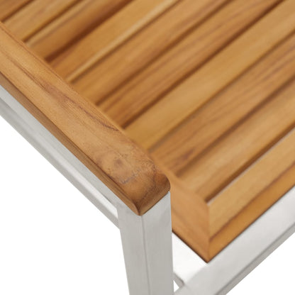 vidaXL Garden Chair | Set of 2 | Teak and Silver