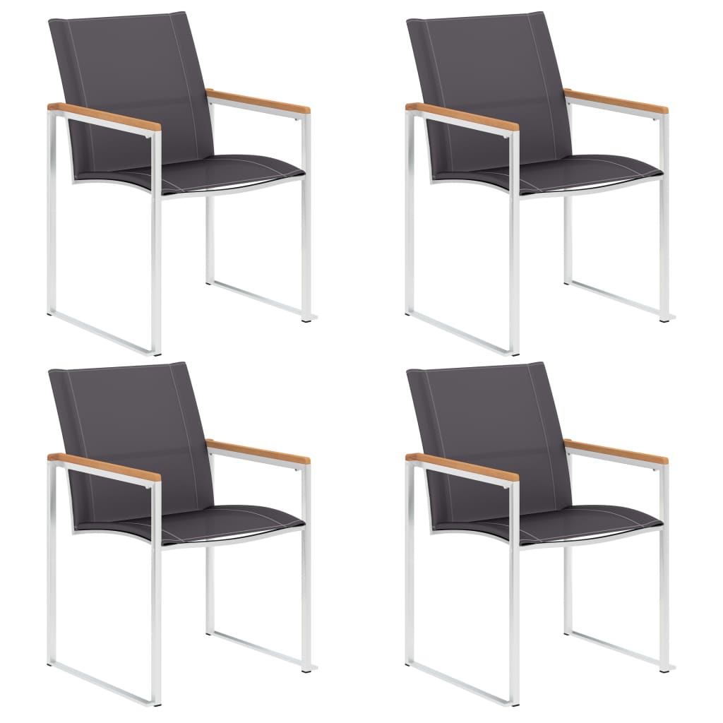 vidaXL Garden Chair | Set of 4 | Grey