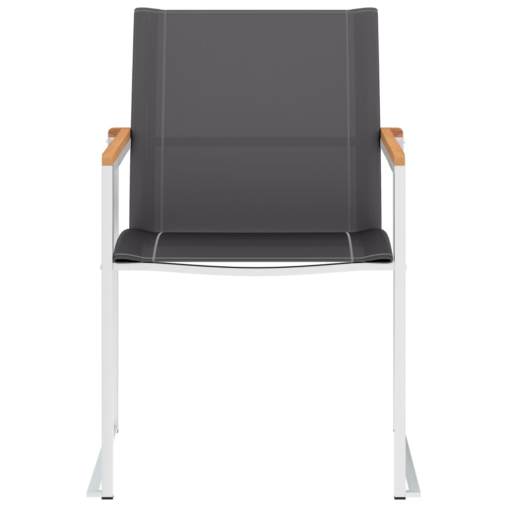 vidaXL Garden Chairs 2 pcs Textilene and Stainless Steel Grey