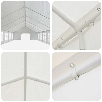 vidaXL Party Tent White 1600 x 600 x 370 cm Polyethylene and Metal
