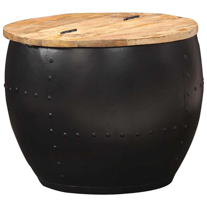 287484 vidaXL Coffee Table Round 53x43 cm Solid Mango Wood
