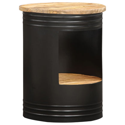 vidaXL Coffee Table | Natural and black | Solid mango wood, powder-coated steel