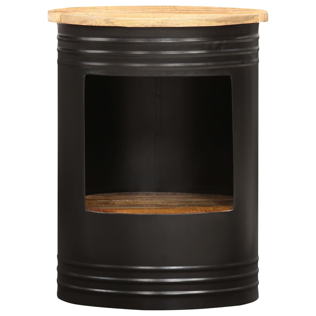 vidaXL Coffee Table | Natural and black | Solid mango wood, powder-coated steel
