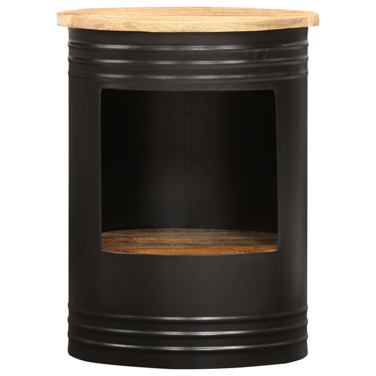 vidaXL Coffee Table | Natural and black | Solid mango wood, powder-coated steel