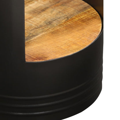 vidaXL Coffee Table | Natural and black | Solid mango wood, powder-coated steel