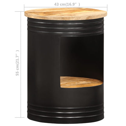 vidaXL Coffee Table | Natural and black | Solid mango wood, powder-coated steel