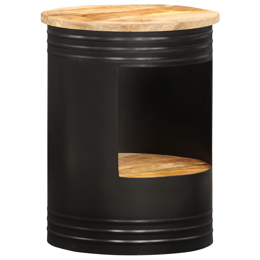 vidaXL Coffee Table | Natural and black | Solid mango wood, powder-coated steel