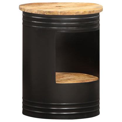 vidaXL Coffee Table | Natural and black | Solid mango wood, powder-coated steel