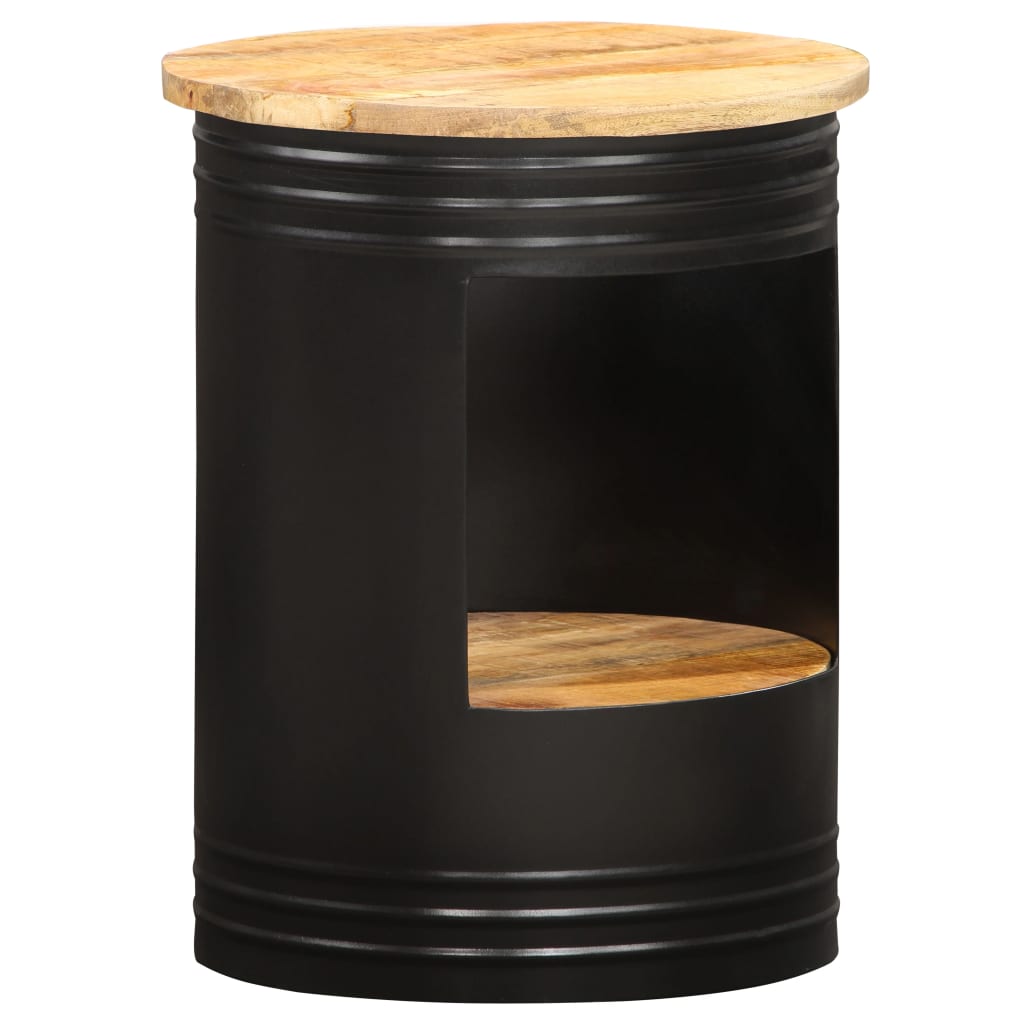 vidaXL Coffee Table | Natural and black | Solid mango wood, powder-coated steel