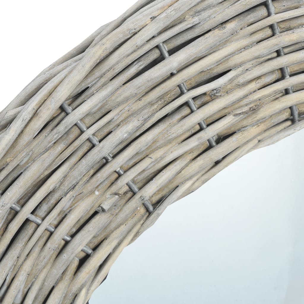 vidaXL Mirror 70 cm Wicker