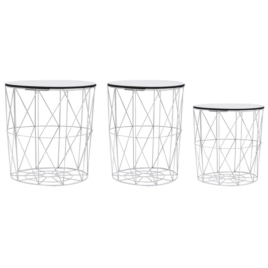 287644 vidaXL Coffee Table 3 pcs White