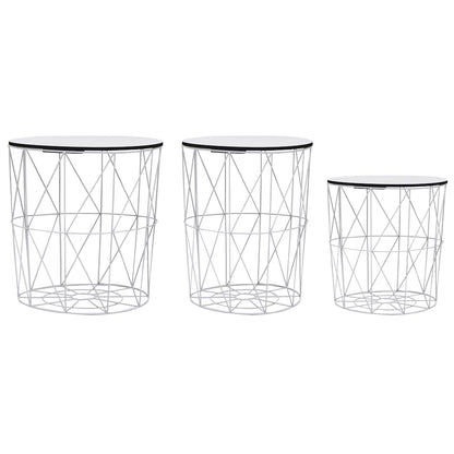 287644 vidaXL Coffee Table 3 pcs White