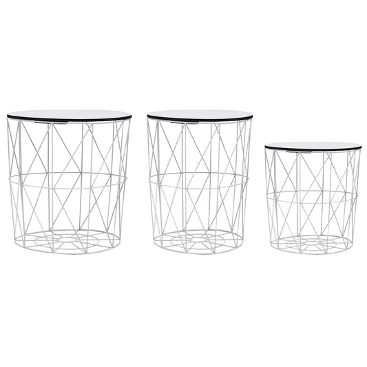 287644 vidaXL Coffee Table 3 pcs White