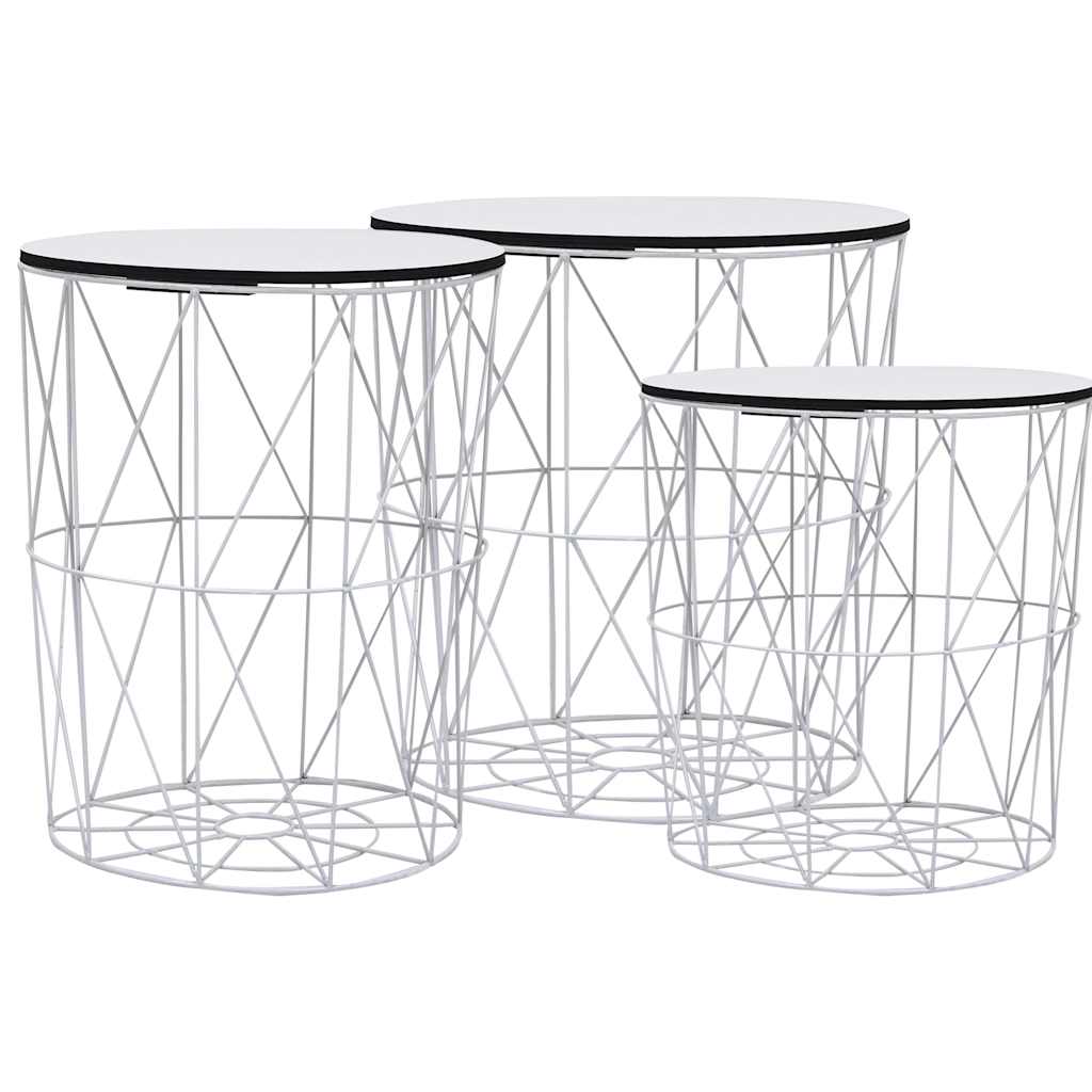 287644 vidaXL Coffee Table 3 pcs White