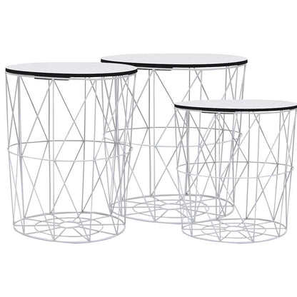 287644 vidaXL Coffee Table 3 pcs White