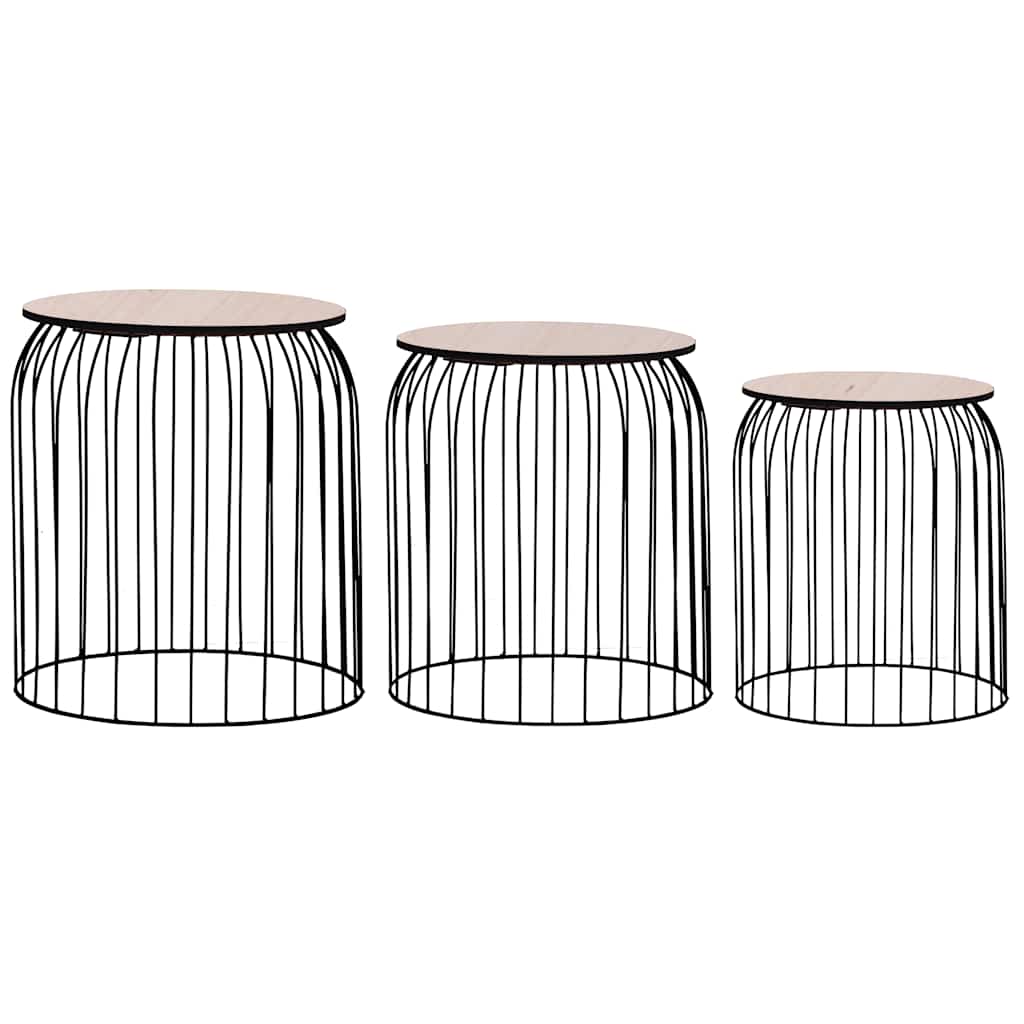 287657 vidaXL Coffee Tables 3 pcs Black