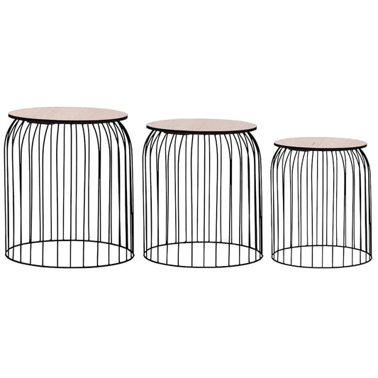287657 vidaXL Coffee Tables 3 pcs Black