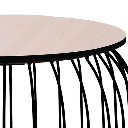 vidaXL Coffee Table | Set of 3 | Black | Metal, MDF | Set of 3 | Stackable