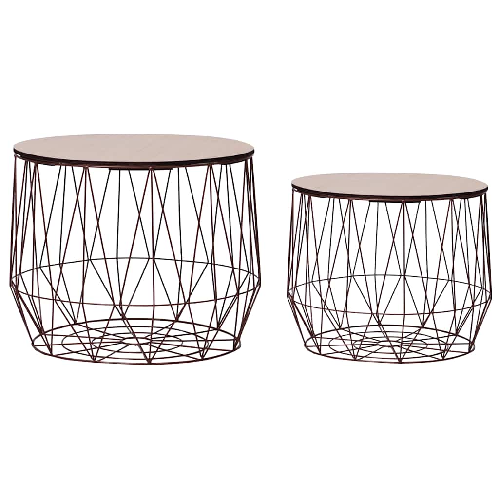 287661 vidaXL Coffee Table 2 pcs Copper