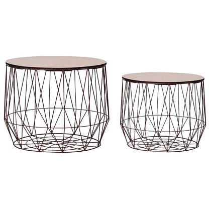 287661 vidaXL Coffee Table 2 pcs Copper