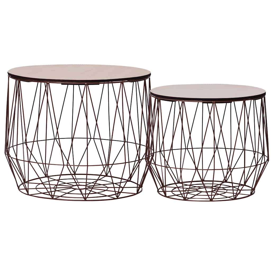 287661 vidaXL Coffee Table 2 pcs Copper